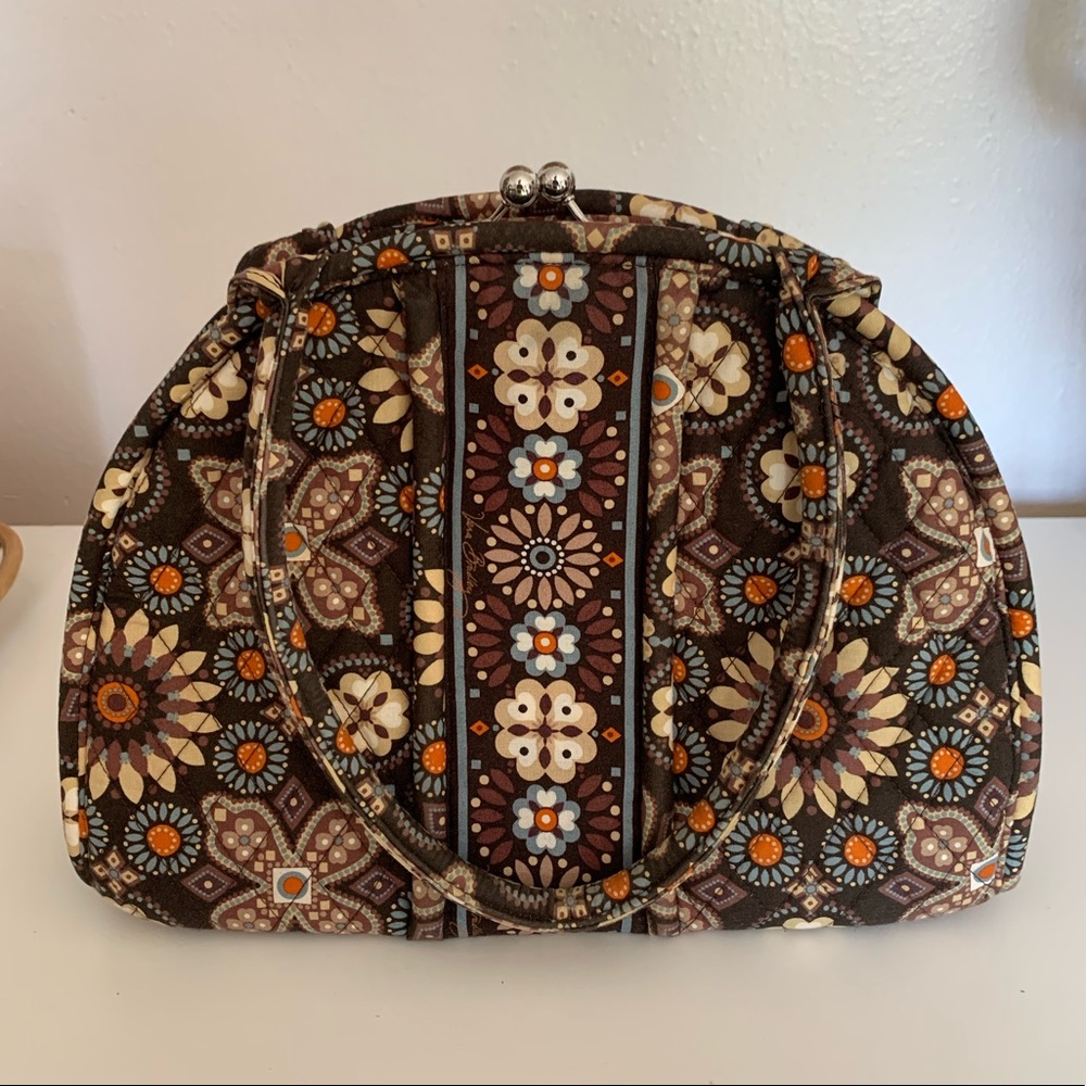 Vera Bradley Eloise Canyon Kiss Lock Quilted Shoulder Bag Purse